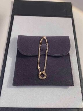 Rose Gold Double-Chain Round Disc Bracelet
